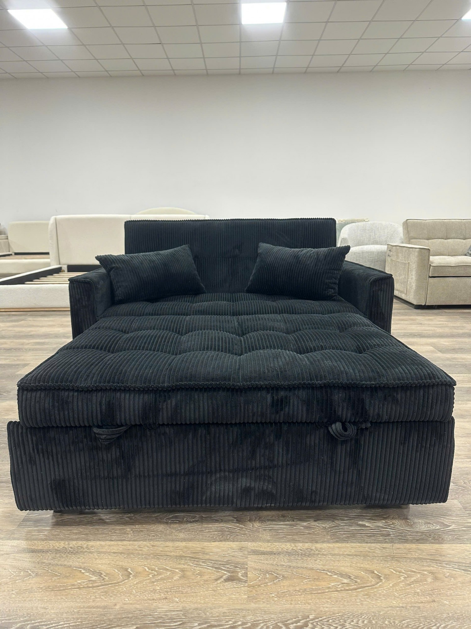 SOFA BED 1M4 VẢI GÂN ĐEN - ảnh 4